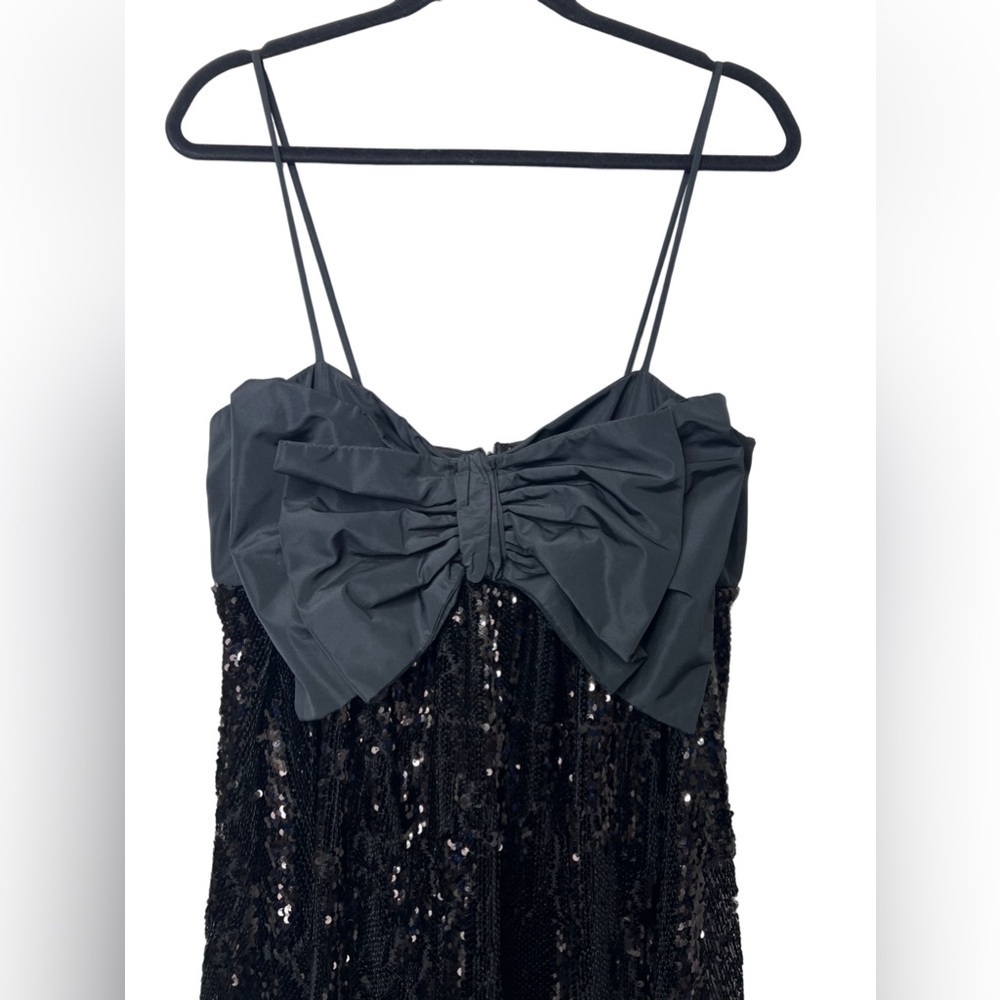 Zara Black Bow Sequin Dress Size M - Picture 5 of 7